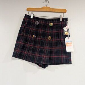 BNWT Cali 1850 Plaid Skort Navy Blue Red Size Medium